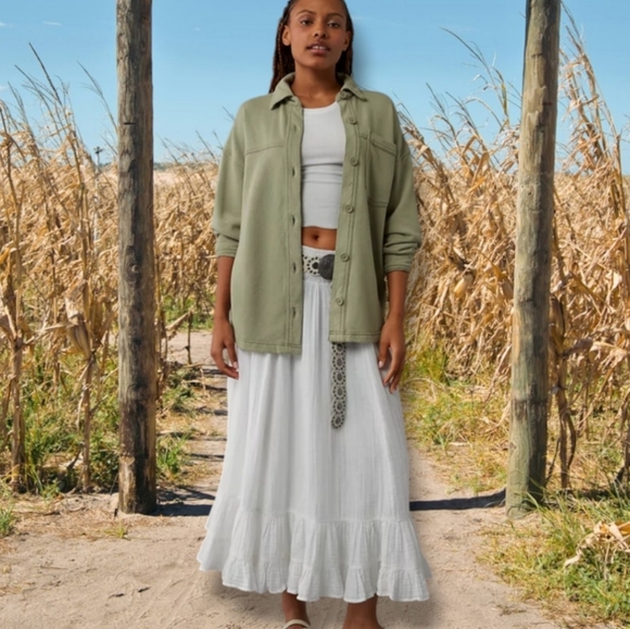 New! AE Oversized 60% Cotton  Fleece  shacket Sz 1 Xlarge & 1 Large - Picture 3 of 14